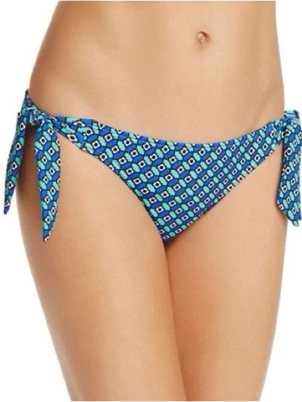 Echo Women's Blue Green Geo Print Swim Bikini Bottom $69 NWT XS